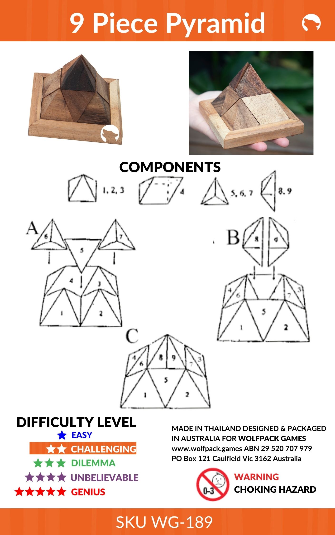 9 Piece Pyramid Solution